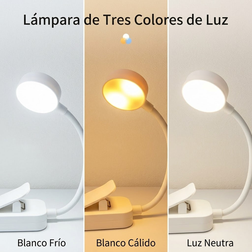 Lámpara de lectura con tres tonos de luz